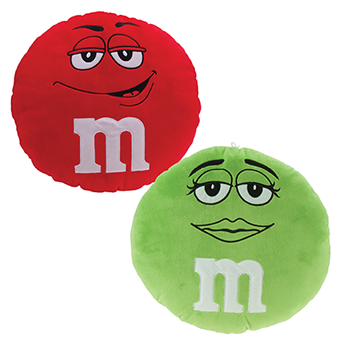 M&M's Green Face Plush Round Pillow M And M World 14